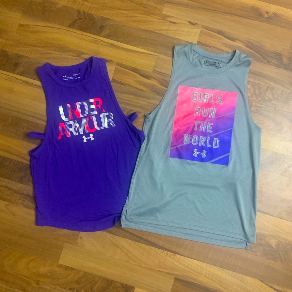 2 UA girls tank tops